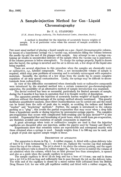 A sample-injection method for gas-liquid chromatography