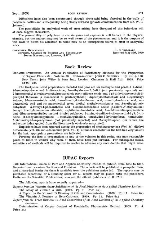 IUPAC reports