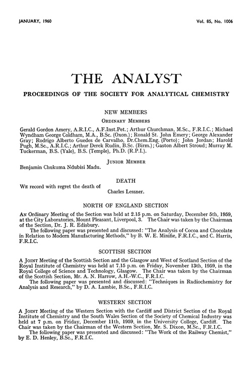Proceedings of the Society for Analytical Chemistry