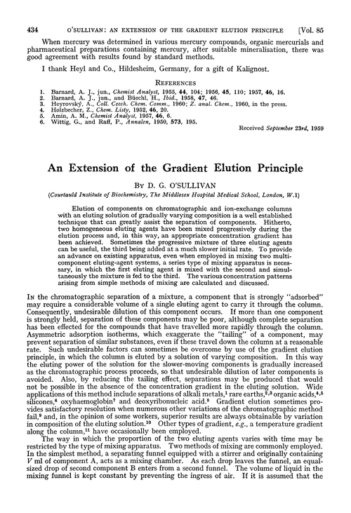 An extension of the gradient elution principle