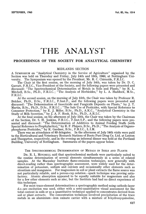 Proceedings of the Society for Analytical Chemistry
