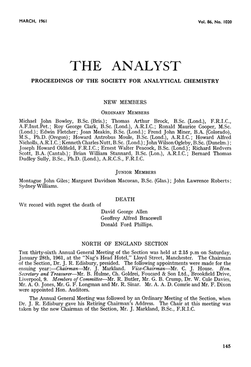 Proceedings of the Society for Analytical Chemistry