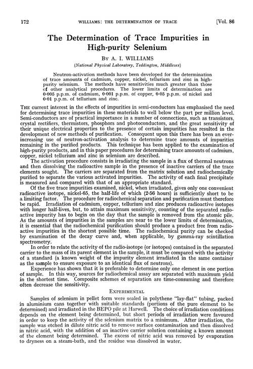 The determination of trace impurities in high-purity selenium