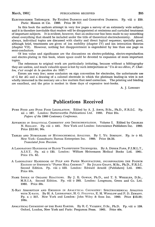 Publications received