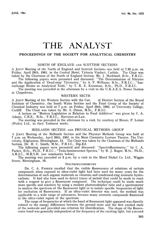 Proceedings of the Society for Analytical Chemistry
