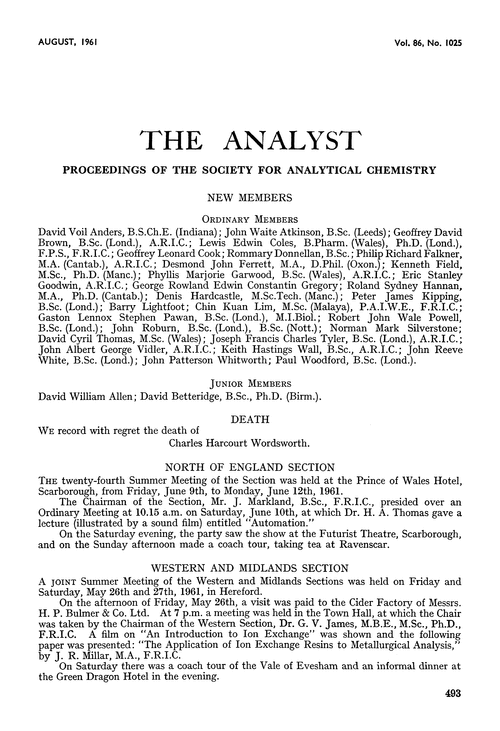 Proceedings of the Society for Analytical Chemistry