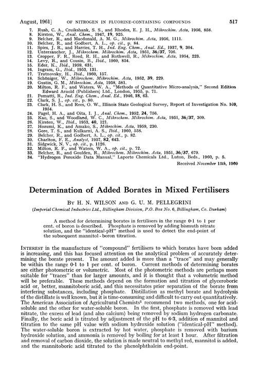 Determination of added borates in mixed fertilisers