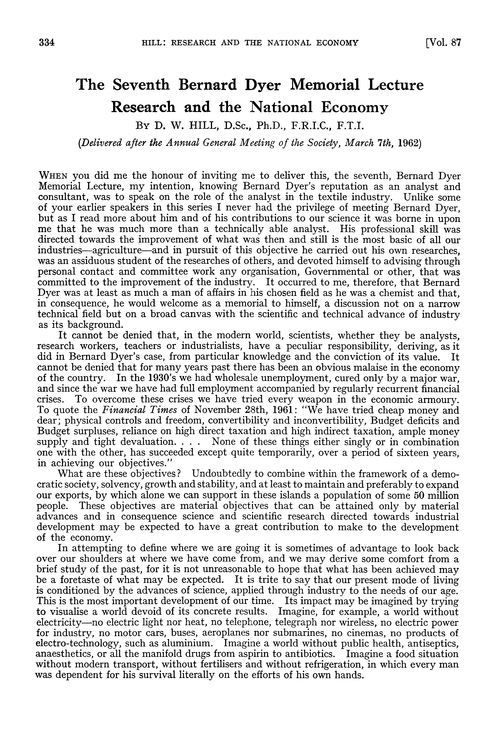 The seventh Bernard Dyer Memorial Lecture. Research and the national economy