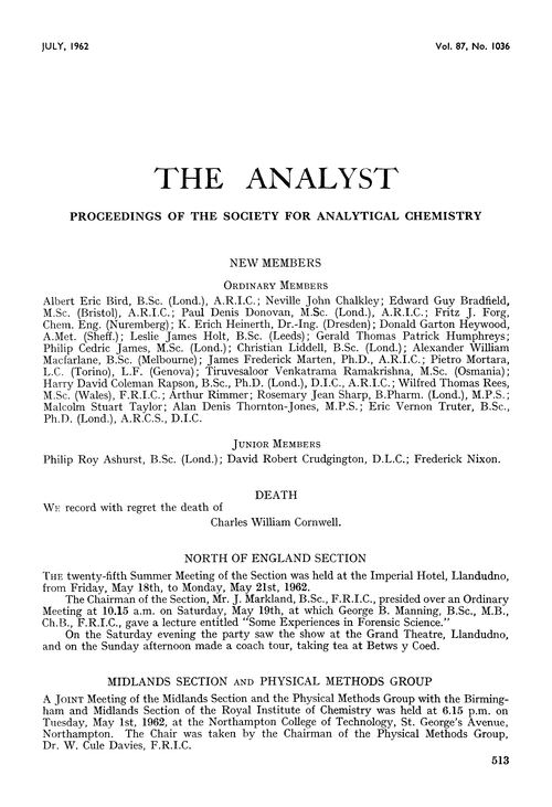 Proceedings of the Society for Analytical Chemistry