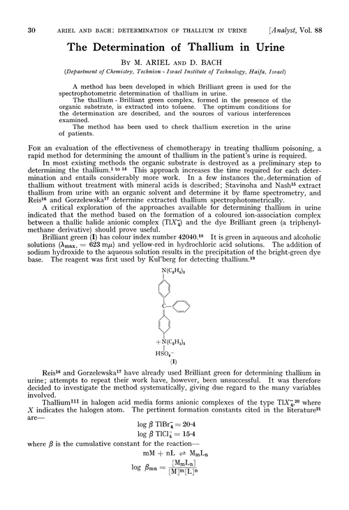 The determination of thallium in urine