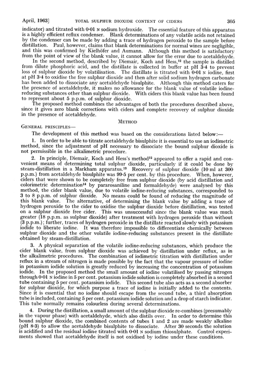 The determination of the total sulphur dioxide content of ciders