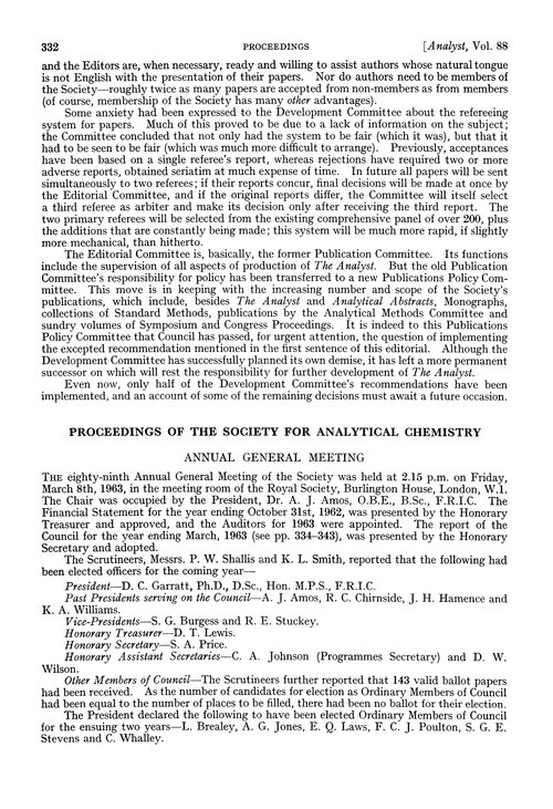 Proceedings of the Society for Analytical Chemistry