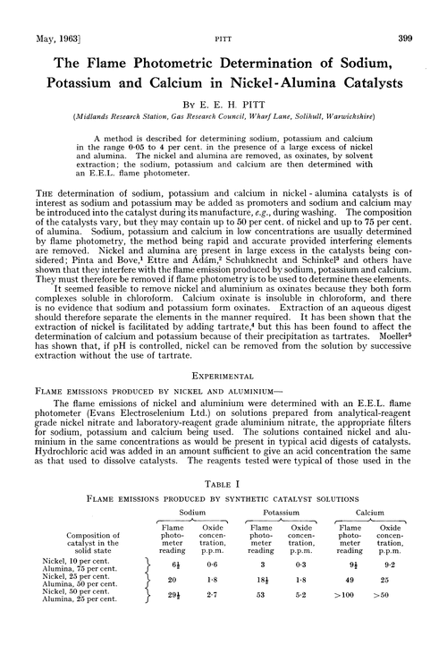 The flame photometric determination of sodium, potassium and calcium in