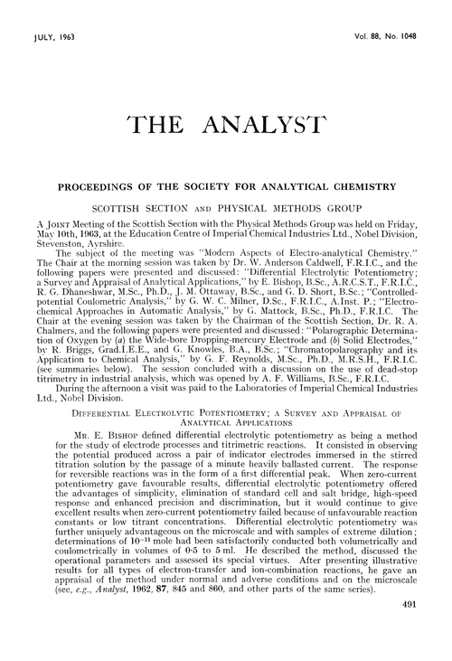 Proceedings of the Society for Analytical Chemistry