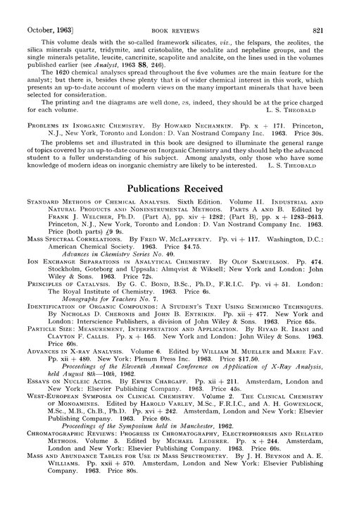 Publications received