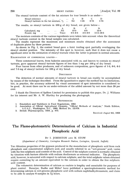 The flame-photometric determination of calcium in industrial phosphoric acid