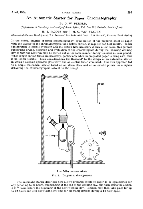 An automatic starter for paper chromatography