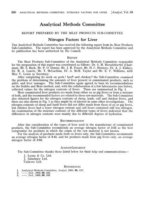 Nitrogen factors for liver