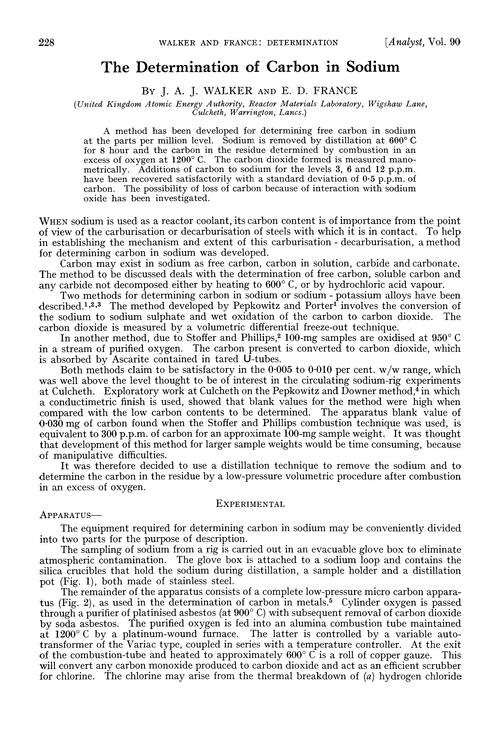 The determination of carbon in sodium