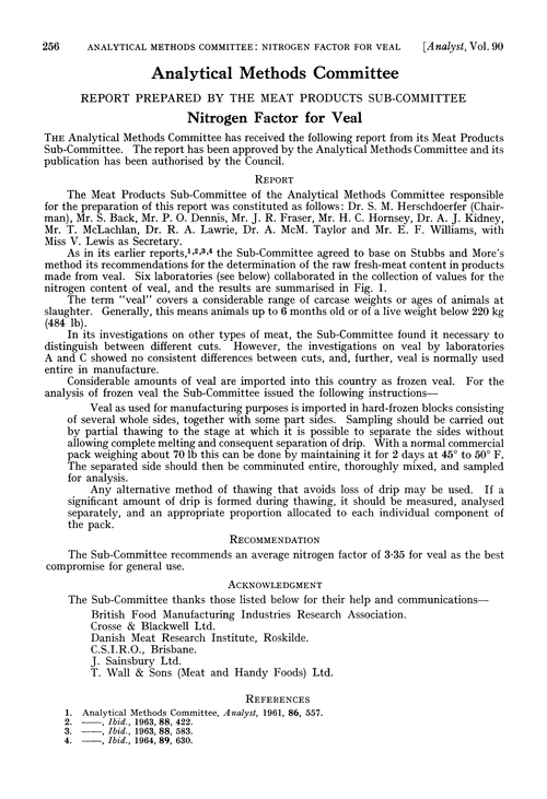 Nitrogen factor for veal