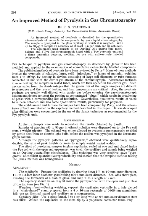 An improved method of pyrolysis in gas chromatography