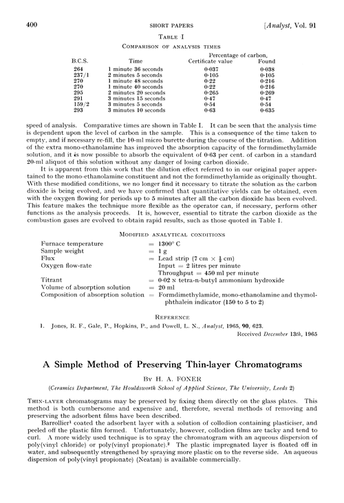 A simple method of preserving thin-layer chromatograms