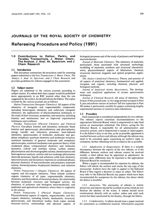 Refereeing procedure and policy (1991)