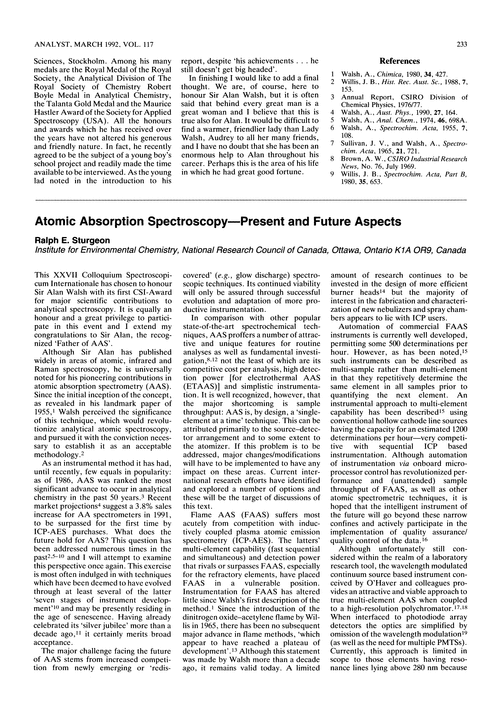 Atomic absorption spectroscopy—present and future aspects