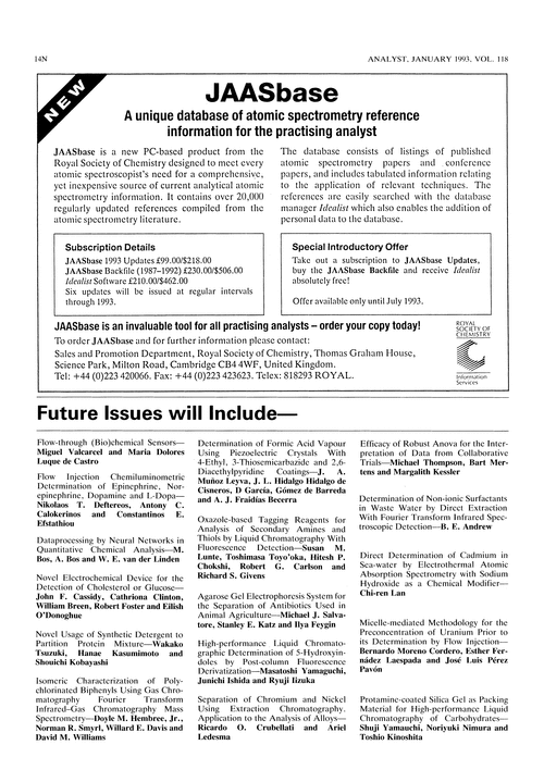 Papers in future issues