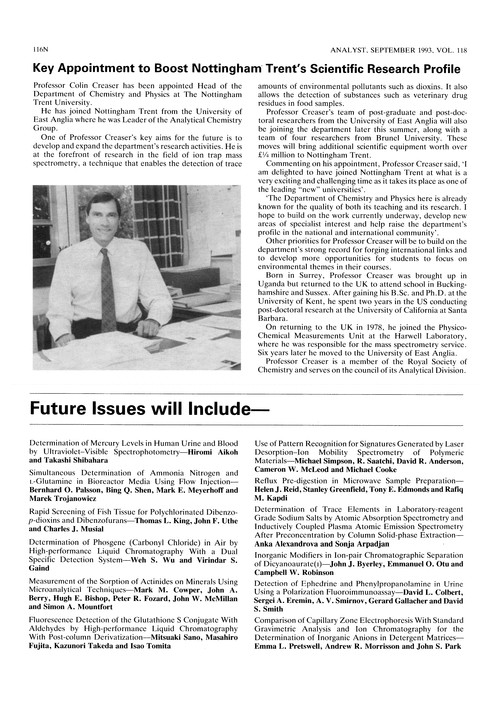 Key appointment to Boost Nottingham Trent's Scientific Research Profile