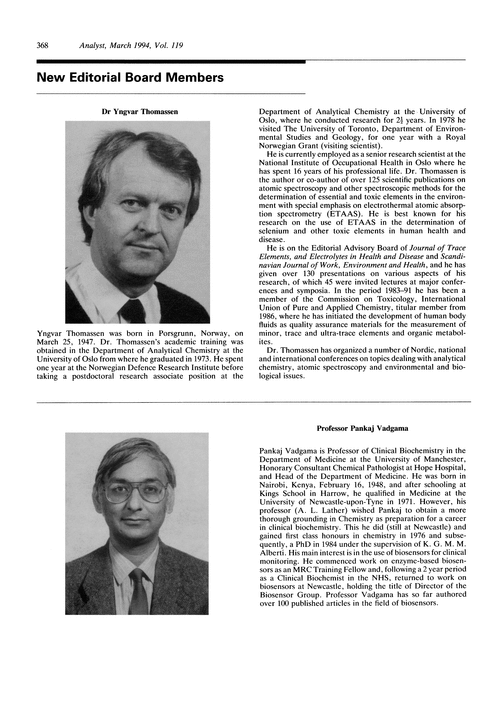 New editorial board members