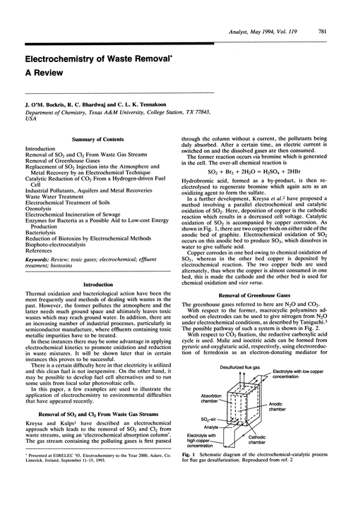 Electrochemistry of waste removal. A review