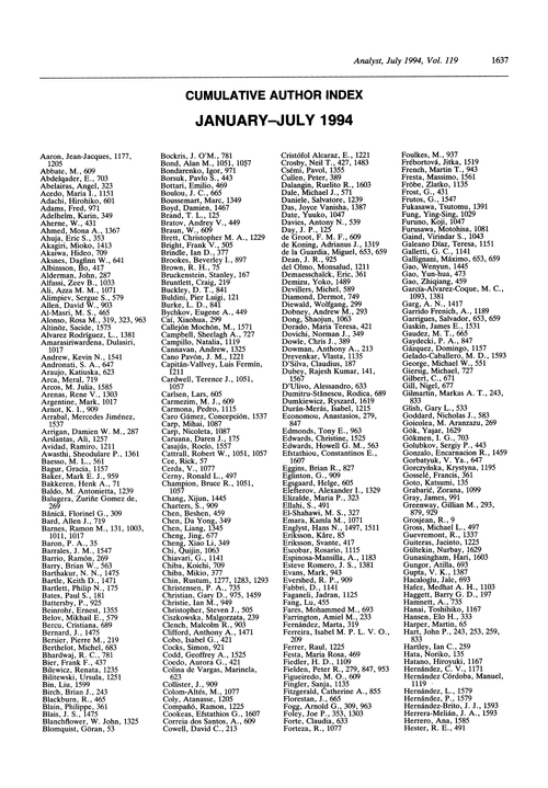 Cumulative author index