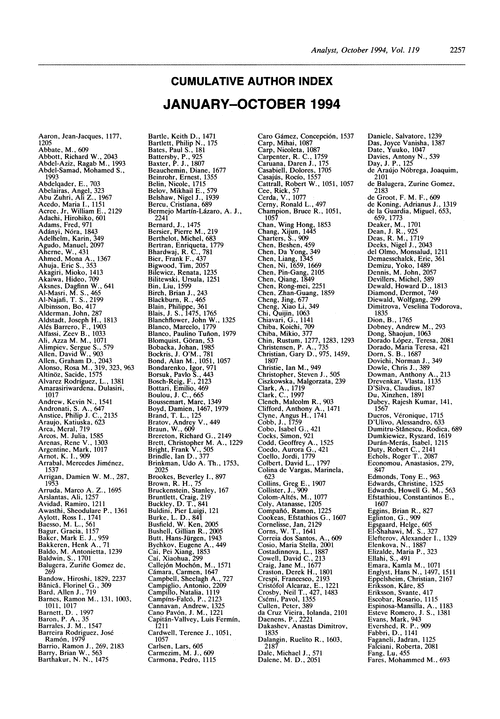 Cumulative author index