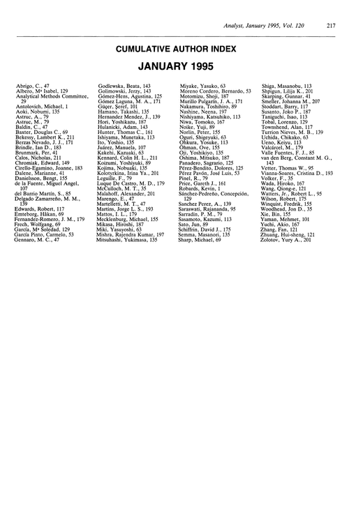 Cumulative author index