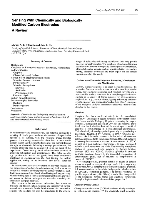 Sensing with chemically and biologically modified carbon electrodes. A review