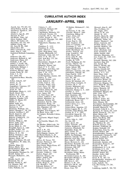 Cumulative author index