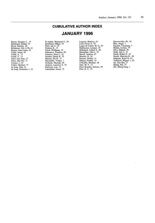 Cumulative author index
