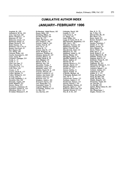 Cumulative author index