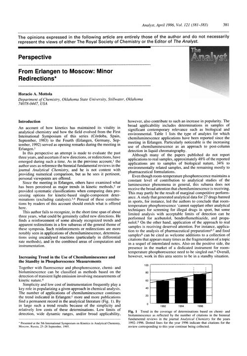 Perspective. From Erlangen to Moscow: minor redirections