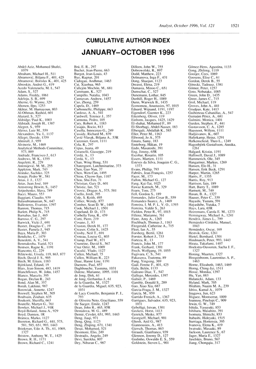 Cumulative author index