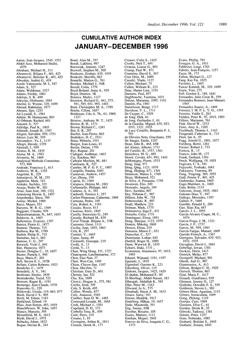 Cumulative author index