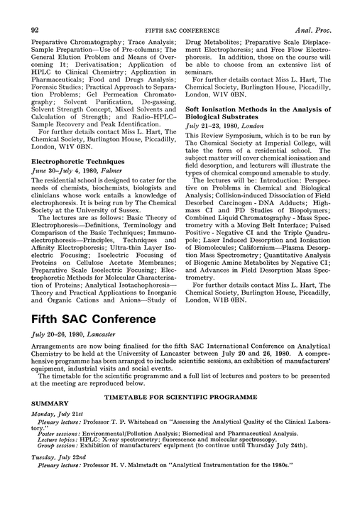 Fifth SAC Conference