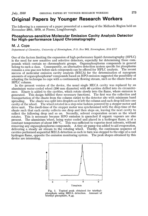 Original papers by younger research workers. Phosphorus-sensitive molecular emission cavity analysis detector for high-performance liquid chromatography