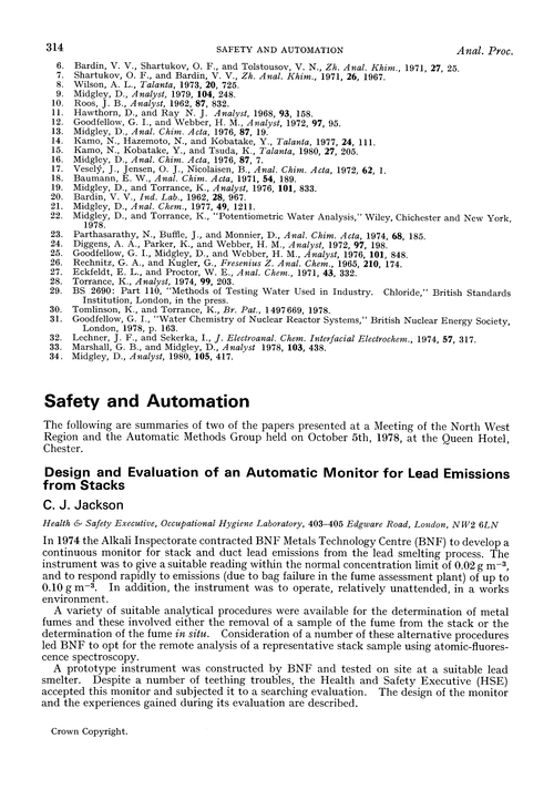 Safety and automation