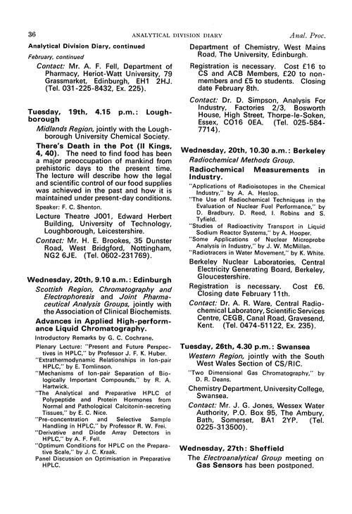 Back cover Analytical Proceedings (RSC Publishing)