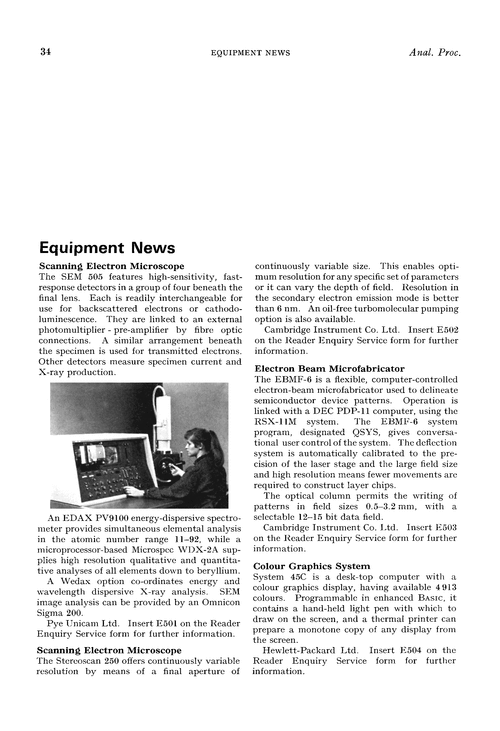 Equipment news