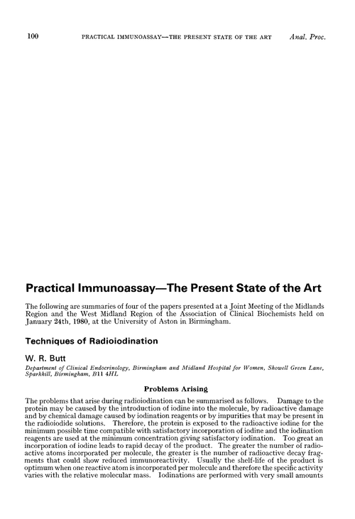 Practical immunoassay—the present state of the art