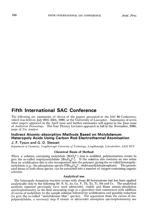 Fifth International SAC Conference