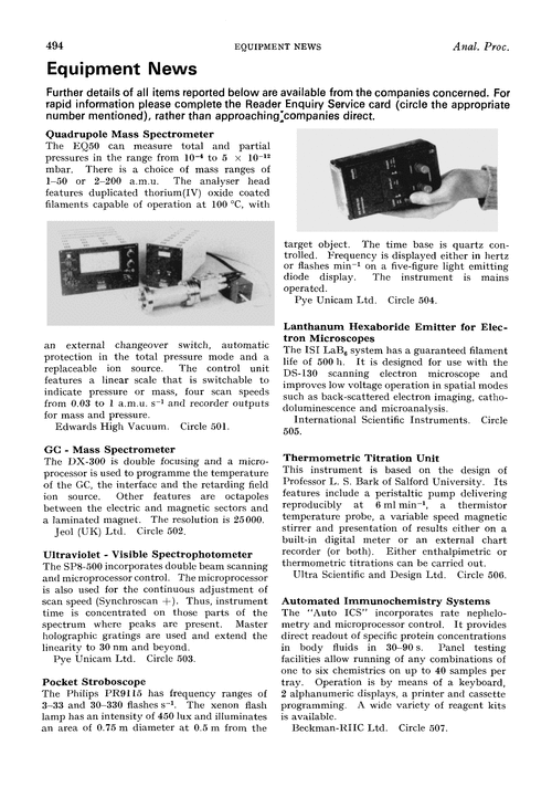 Equipment news